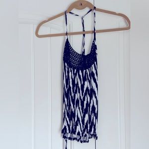 Black and white racer back tank